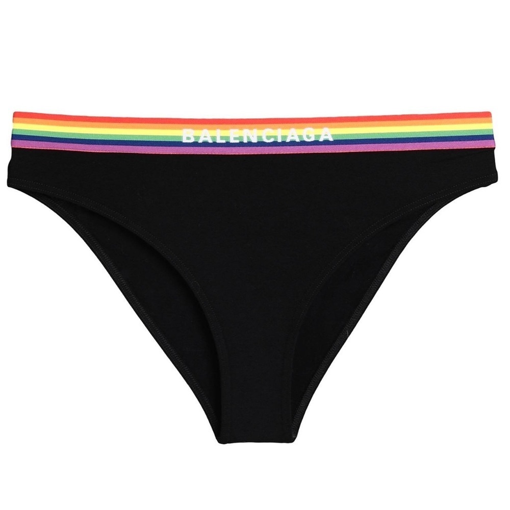 NWT Balenciaga Women’s Pride Panty Brief Underwear - Black , slip sporty briefs